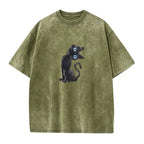 Amélie · Camiseta lavada de gato negro