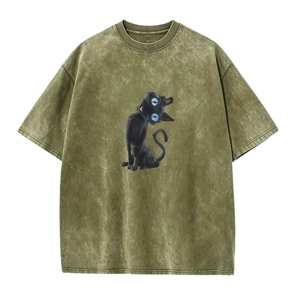 Amélie · Camiseta lavada de gato negro