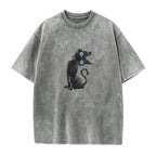 Amélie · Camiseta lavada de gato negro