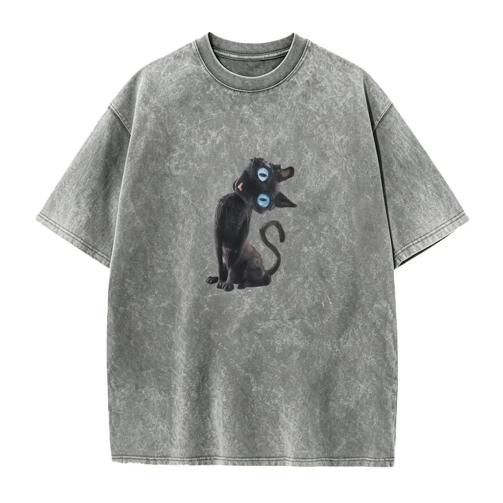 Amélie · Camiseta lavada de gato negro