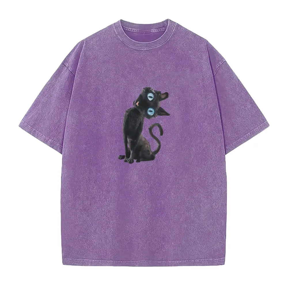 Amélie · Camiseta lavada de gato negro