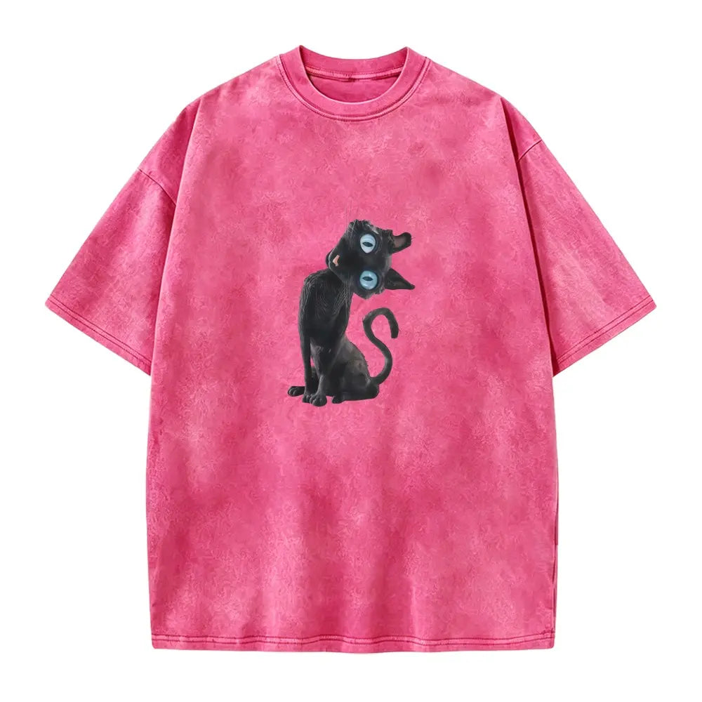 Amélie · Camiseta lavada de gato negro