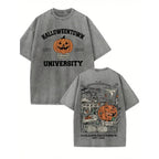 Amélie · Camiseta lavada con estampado de calabaza universitaria