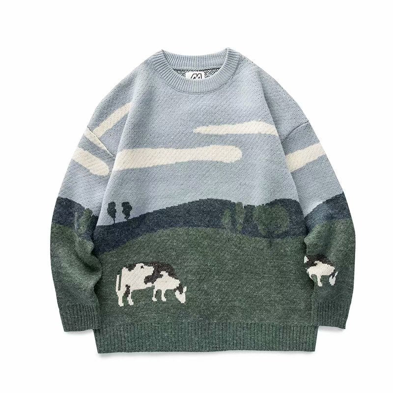 Amélie · Jersey de punto con paisaje de pradera