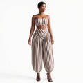 Amélie · Conjunto de top bandeau de rayas y pantalón