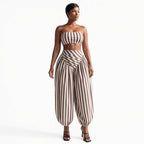 Amélie · Conjunto de top bandeau de rayas y pantalón