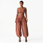 Amélie · Conjunto de top bandeau de rayas y pantalón