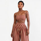 Amélie · Conjunto de top bandeau de rayas y pantalón