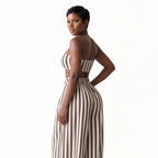 Amélie · Conjunto de top bandeau de rayas y pantalón
