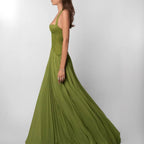 Amélie · Vestido largo de pliegues esculpidos