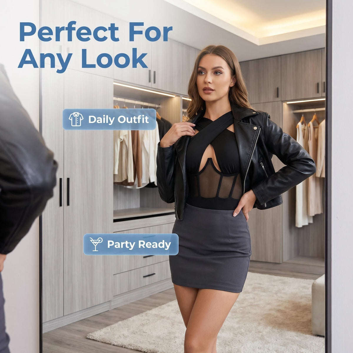 Amélie · Body halter cruzado con cintura de malla