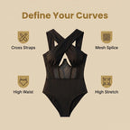Amélie · Body halter cruzado con cintura de malla