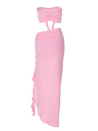 Amélie · Conjunto largo palabra de honor con rosas 3D
