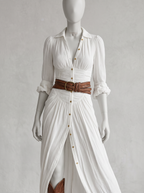 Amélie · Vestido camisero largo blanco estilo boho