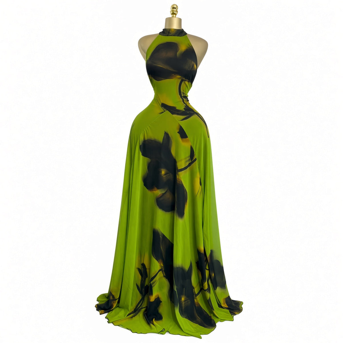 Amélie · Vestido largo de malla estampada con forro