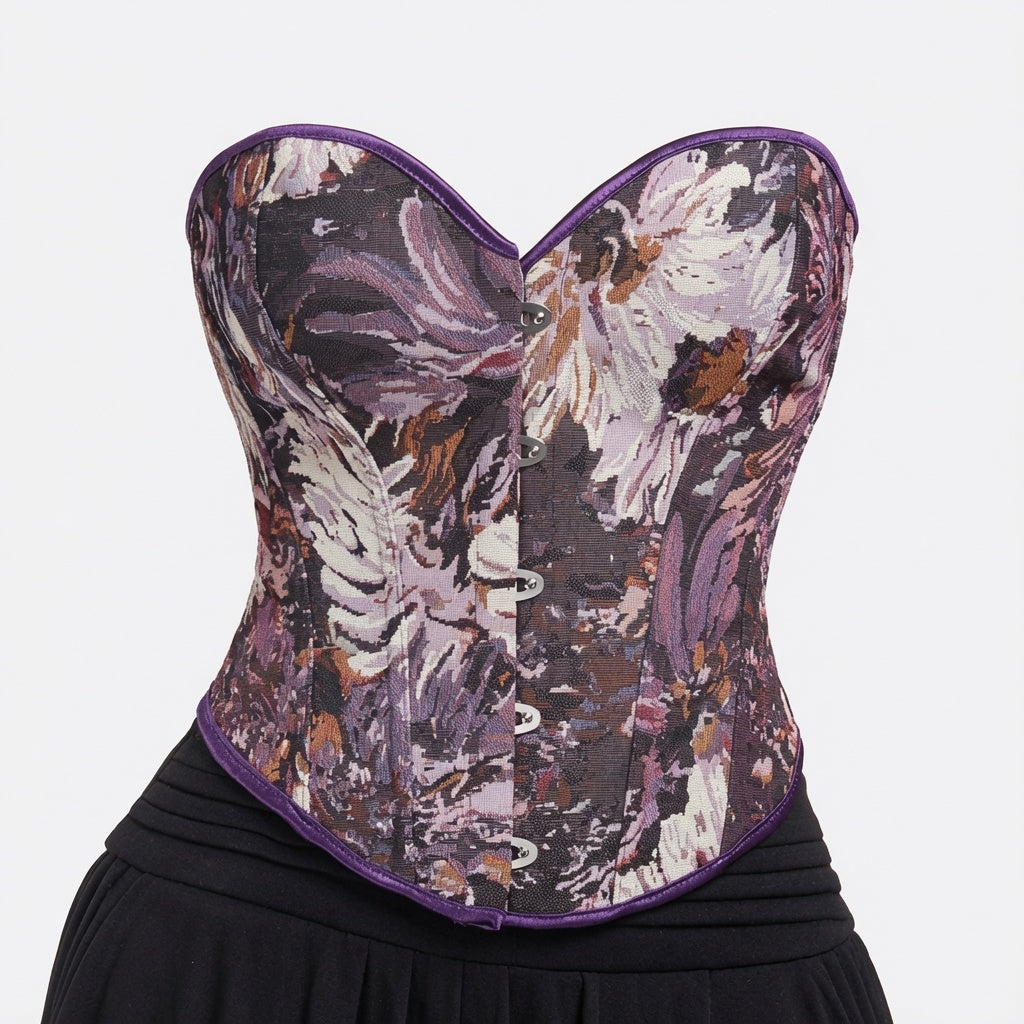 Amélie · Top corsé con estampado floral de óleo