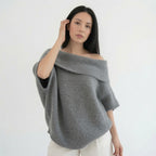 Amélie · Poncho de cuello alto en mezcla de alpaca