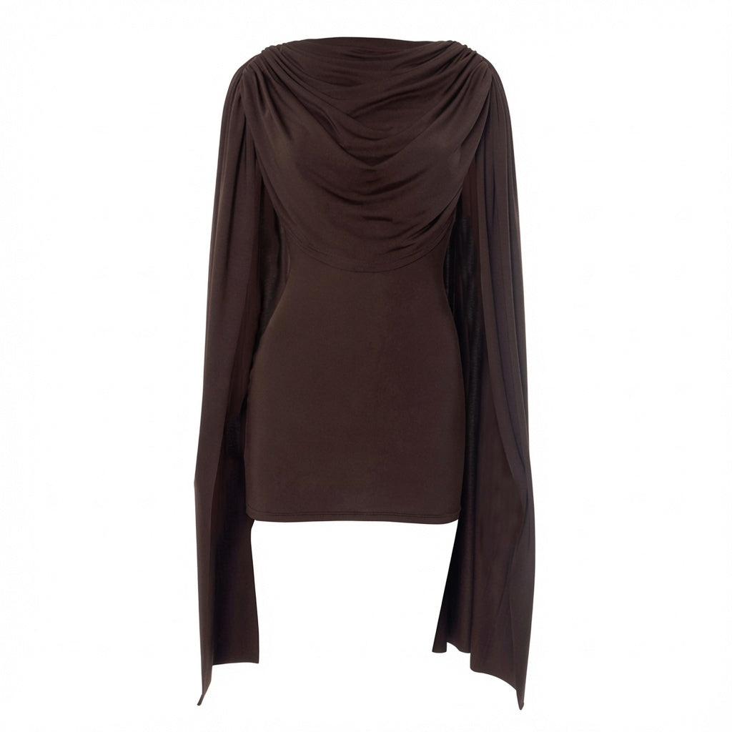 Amélie · Vestido corto plisado con capa superpuesta