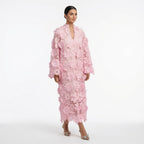 Amélie · Vestido largo de encaje floral con relieve 3D