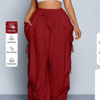 Amélie · Pantalón cargo ancho con cintas regulables