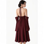 Amélie · Vestido largo con abertura y mangas desmontables
