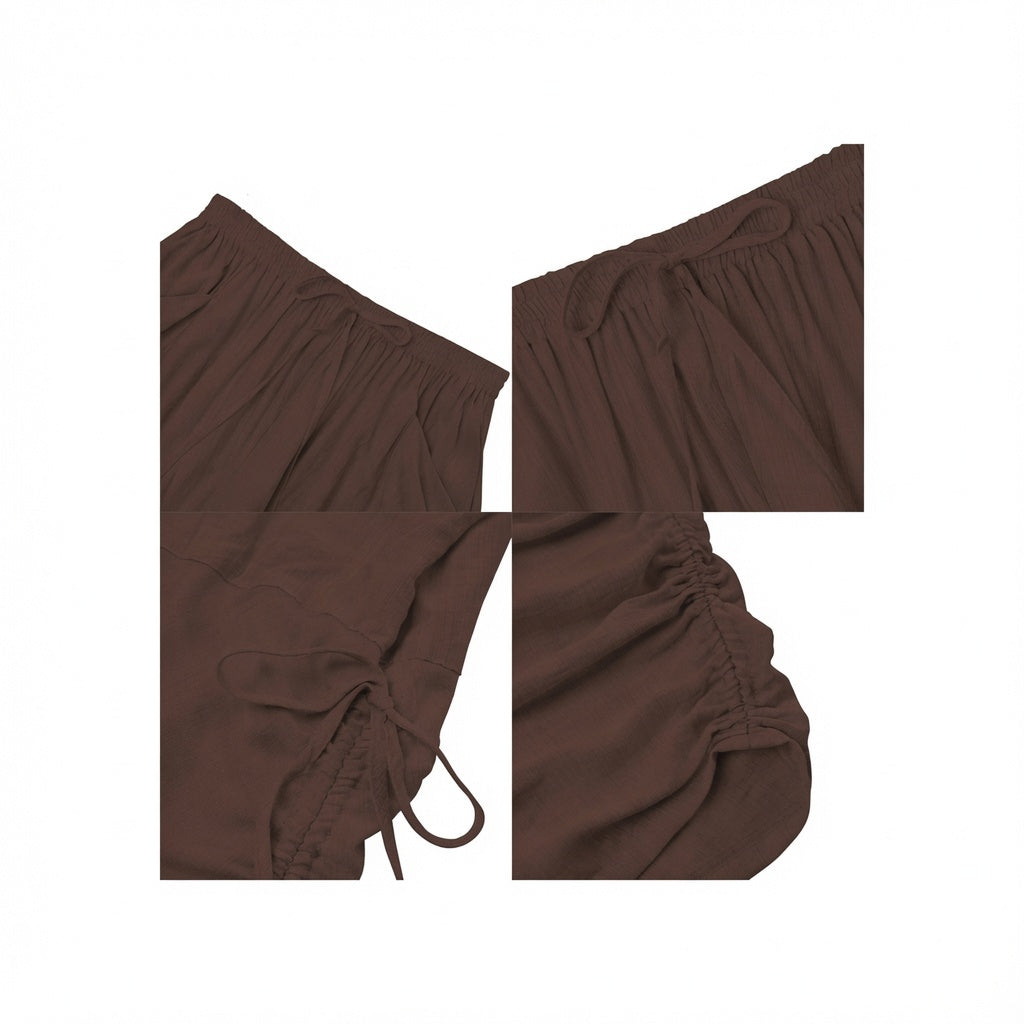 Amélie · Pantalón cargo ancho con cintas regulables