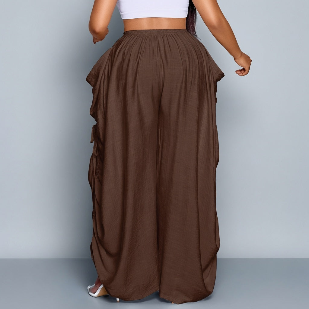 Amélie · Pantalón cargo ancho con cintas regulables