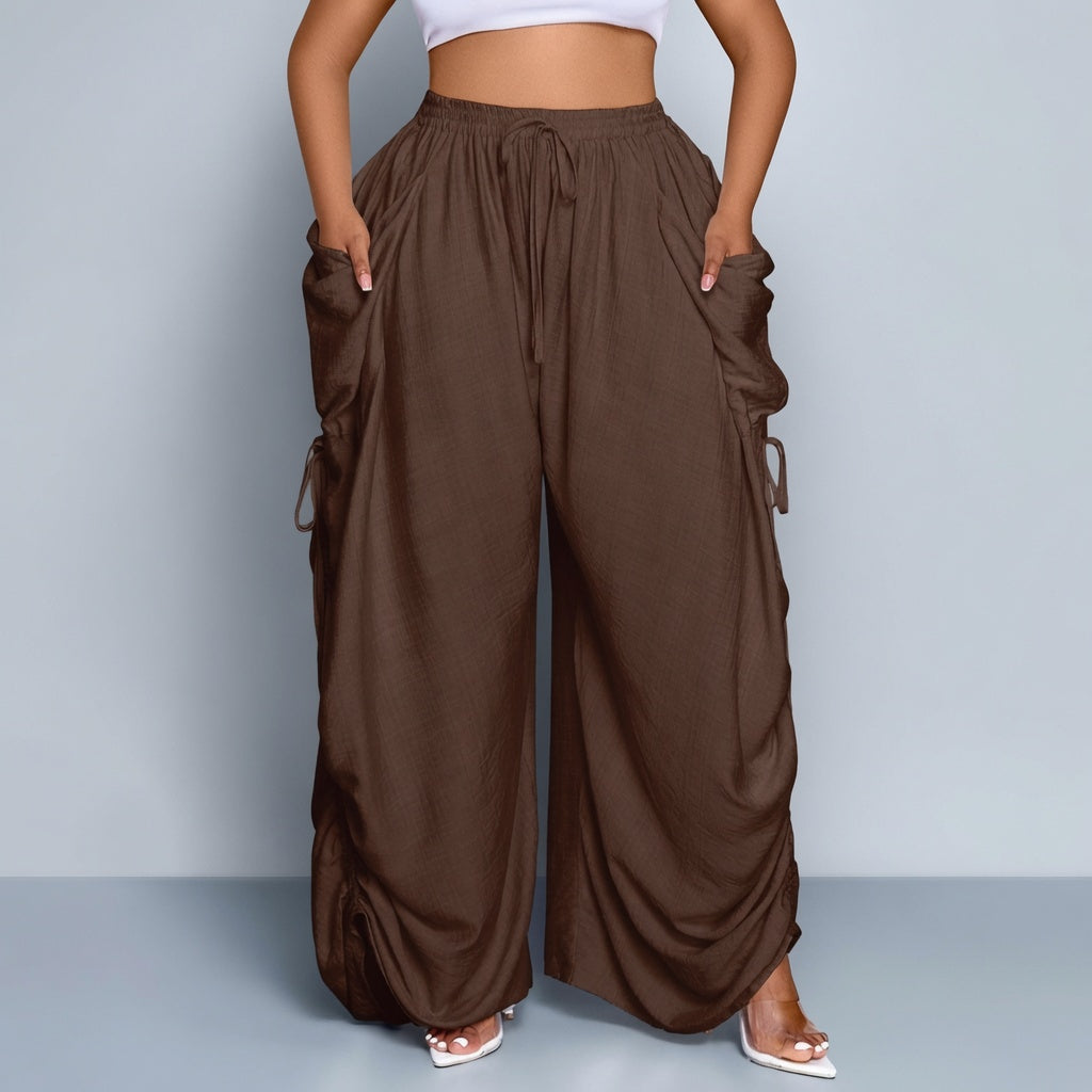 Amélie · Pantalón cargo ancho con cintas regulables
