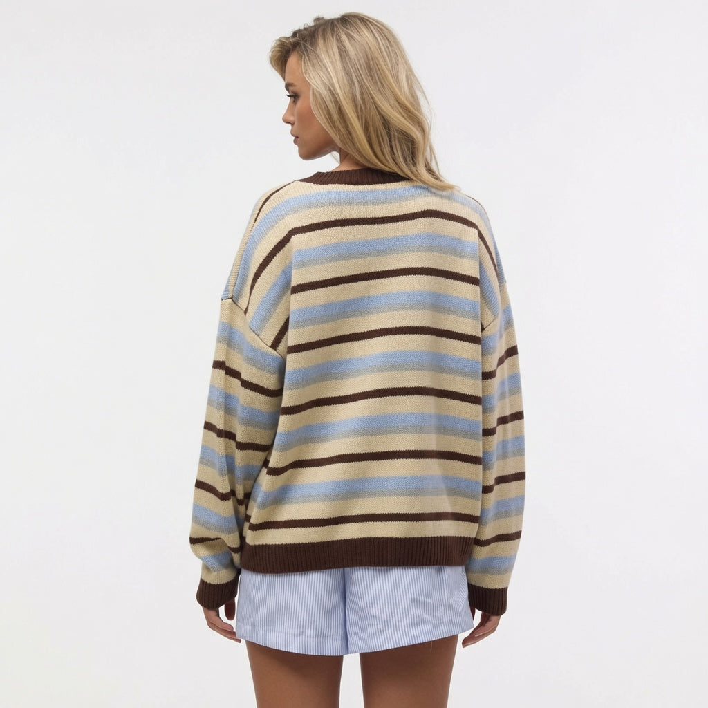 Amélie · Chaqueta de punto de rayas en contraste