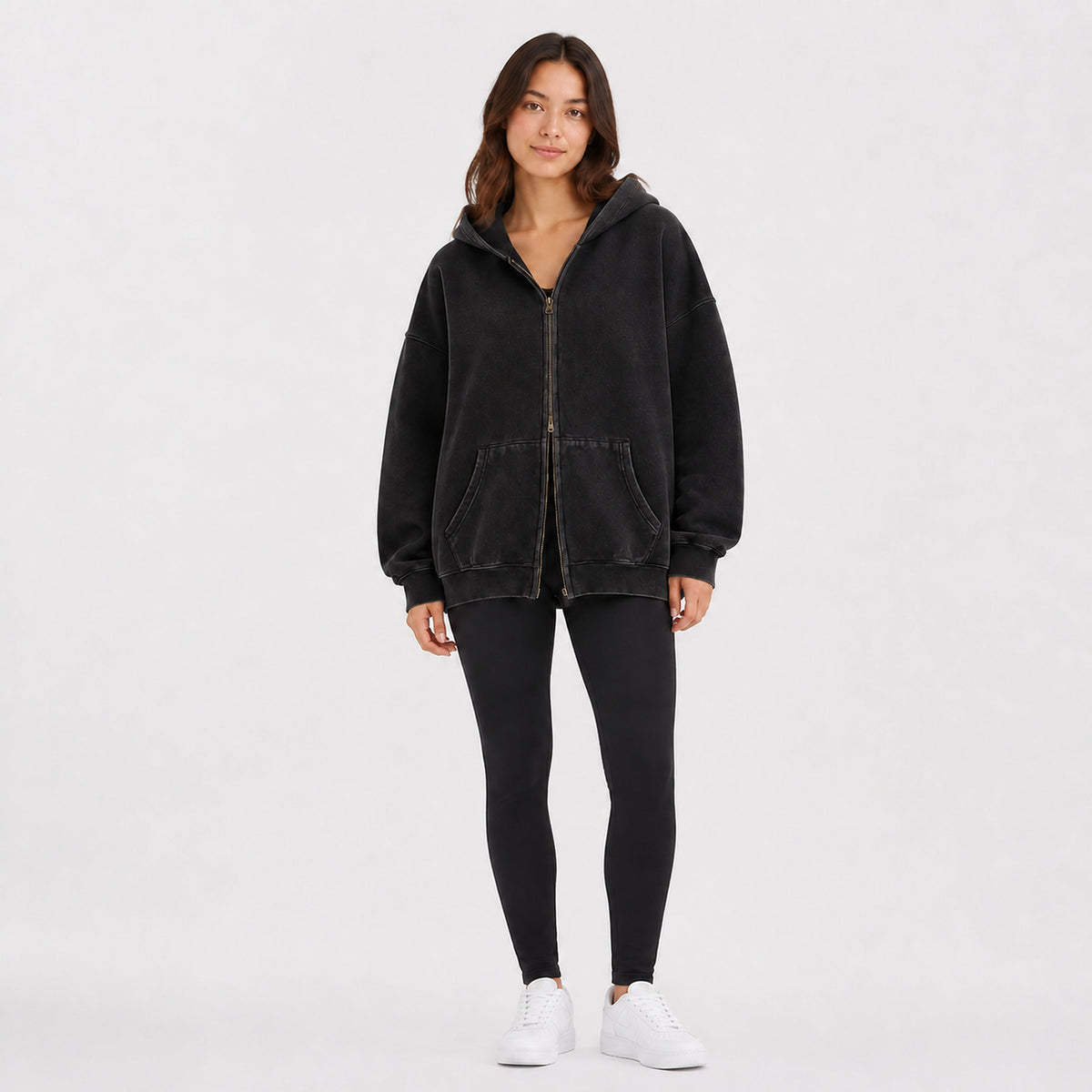 Amélie · Sudadera oversize con doble cremallera