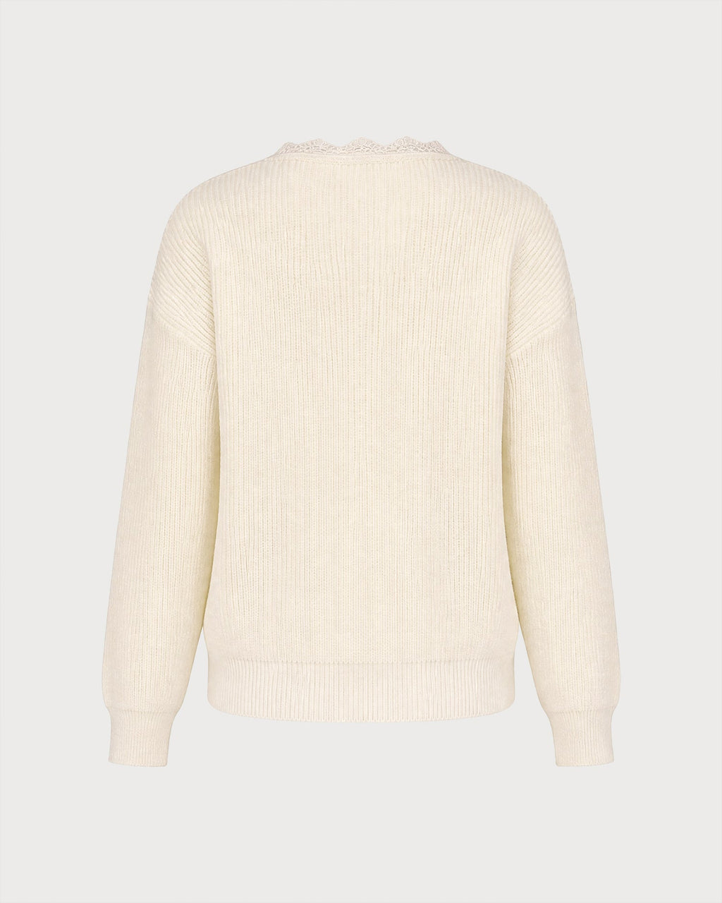 Jersey de punto albaricoque combinado con escote en V