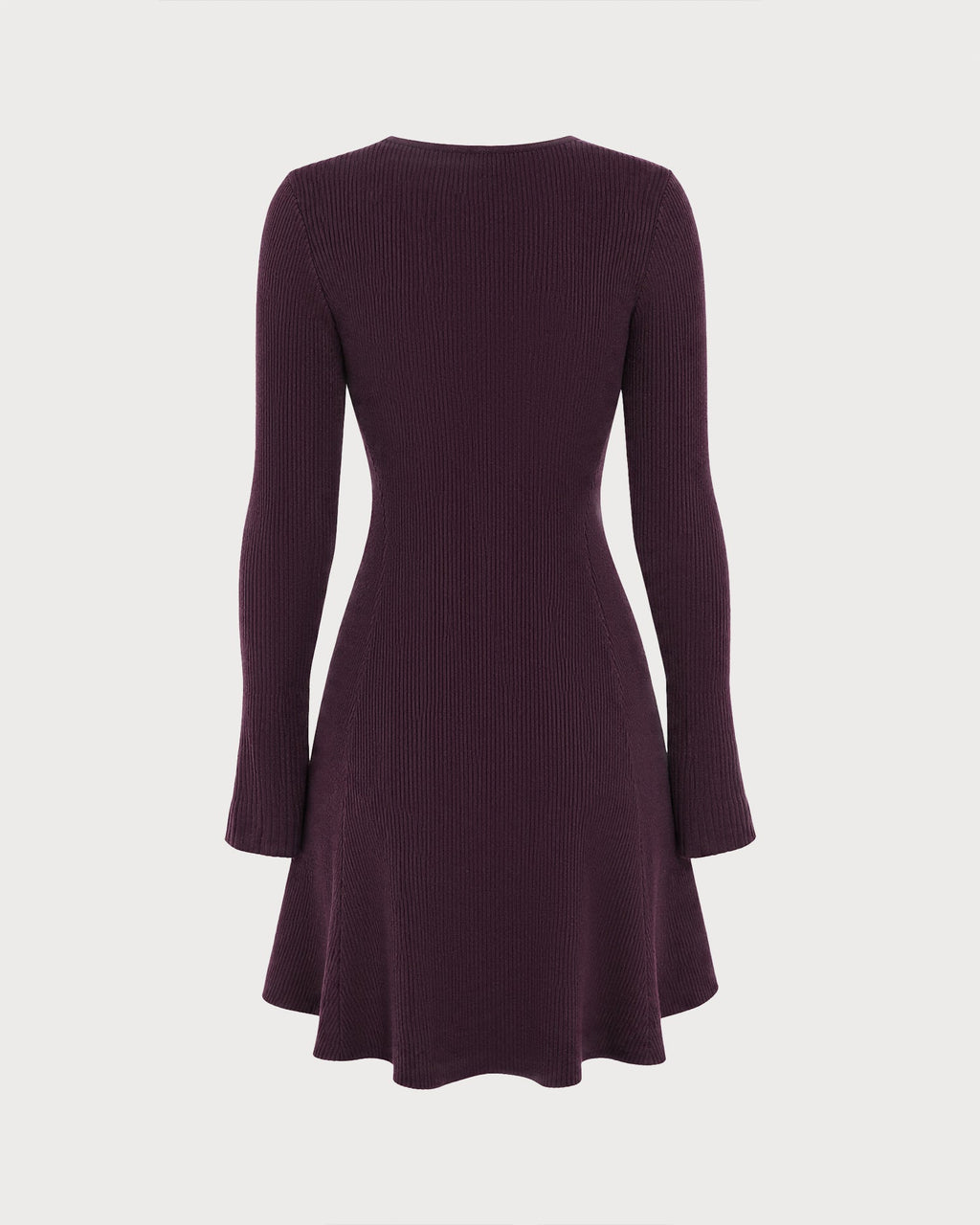 Vestido jersey morado tipo túnica con escote en V