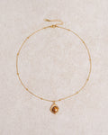 Collar marrón de ojo de tigre en forma de gota
