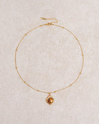 Collar marrón de ojo de tigre en forma de gota