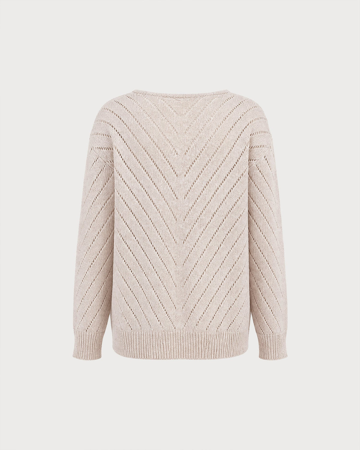Jersey de punto albaricoque texturizado con escote en V