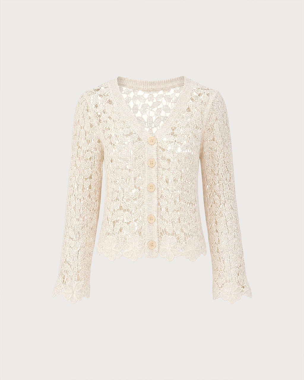 Chaqueta de punto albaricoque con aberturas y botones