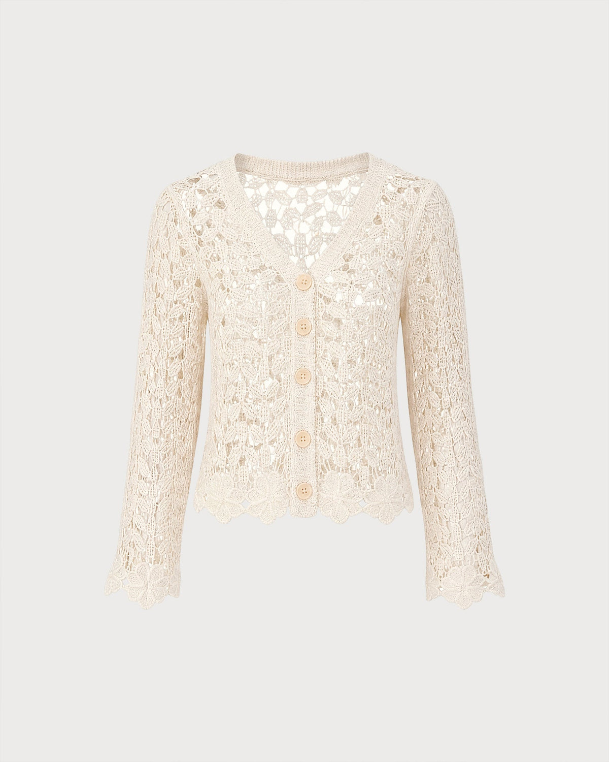 Chaqueta de punto albaricoque con aberturas y botones