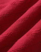 Vestido midi rojo sin mangas con escote en V y botones