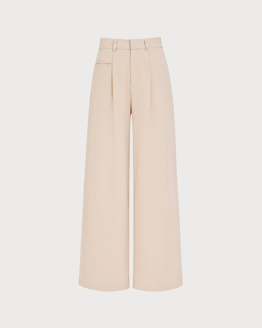 Pantalón recto albaricoque con botones y bolsillos