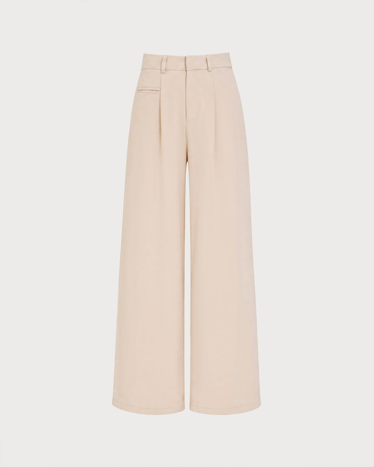 Pantalón recto albaricoque con botones y bolsillos