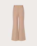 Pantalón casual caqui con cintura elástica y bolsillos