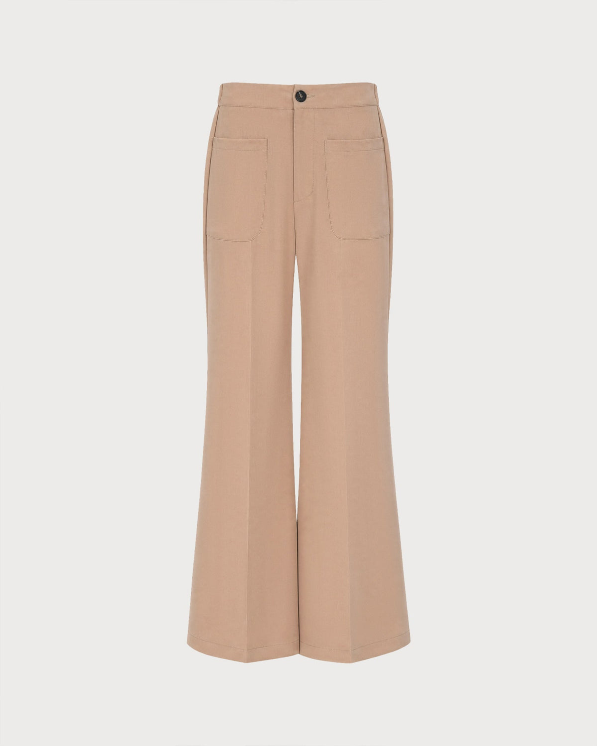 Pantalón casual caqui con cintura elástica y bolsillos