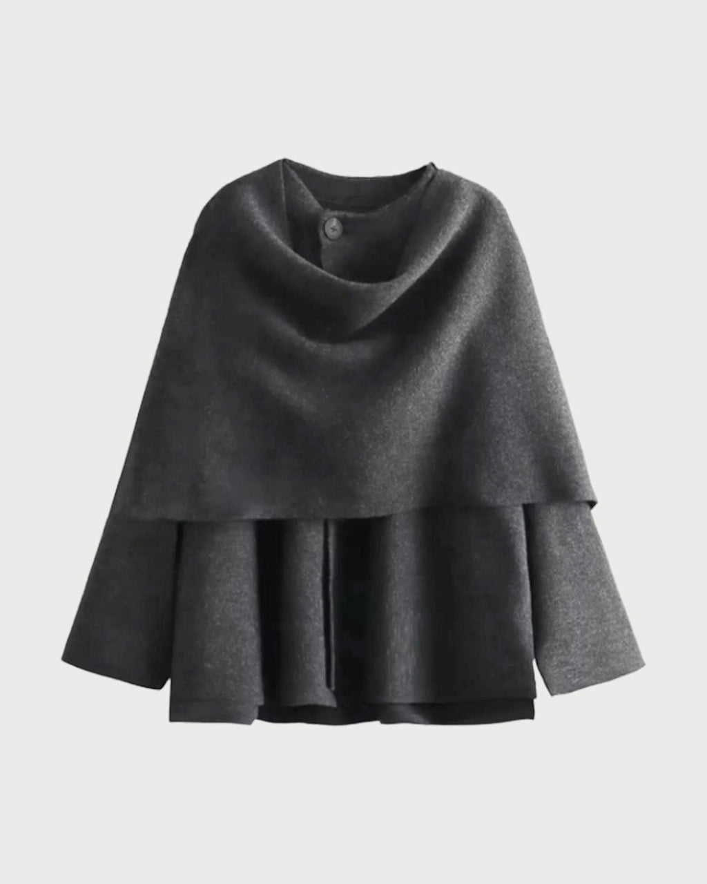 Abrigo gris con cuello chal