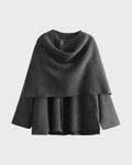 Abrigo gris con cuello chal