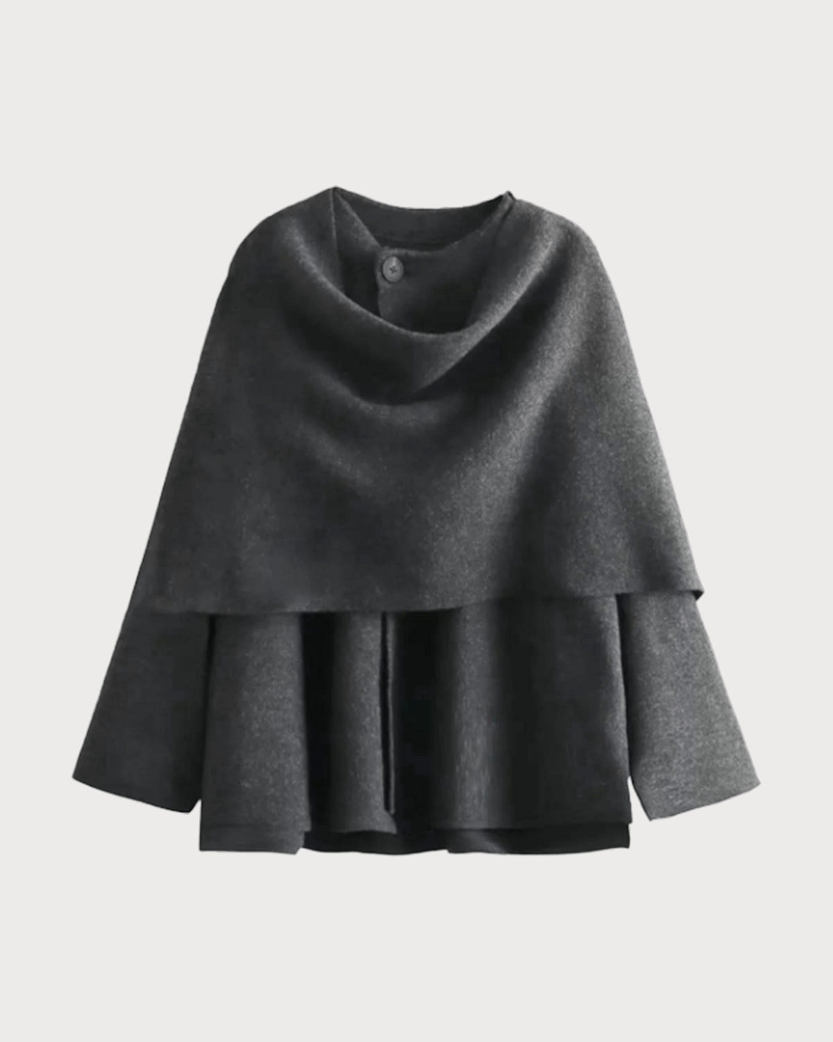 Abrigo gris con cuello chal