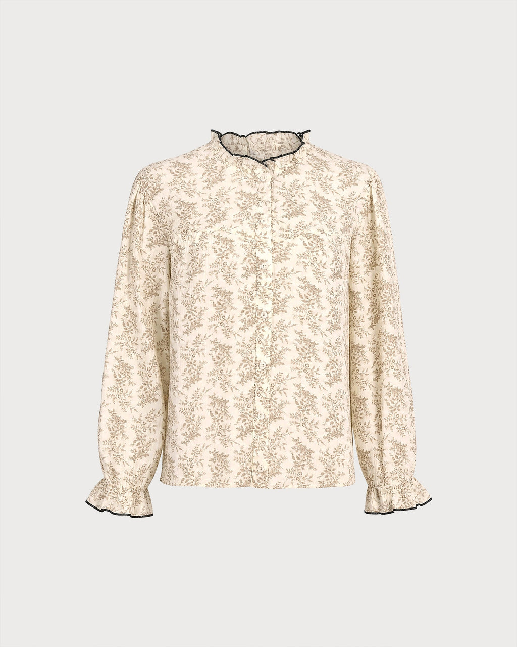 Camisa albaricoque de flores con manga poeta