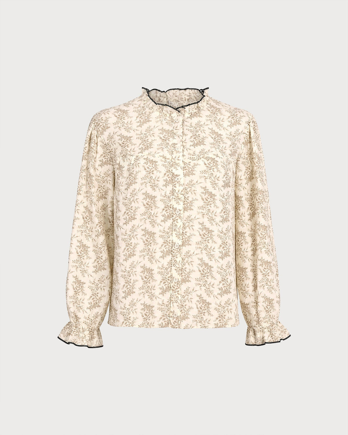 Camisa albaricoque de flores con manga poeta