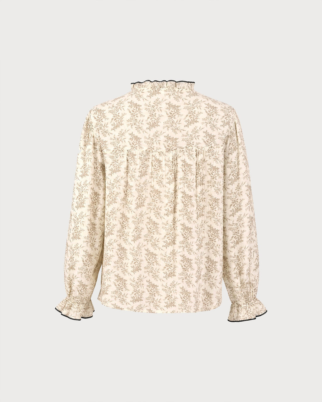 Camisa albaricoque de flores con manga poeta