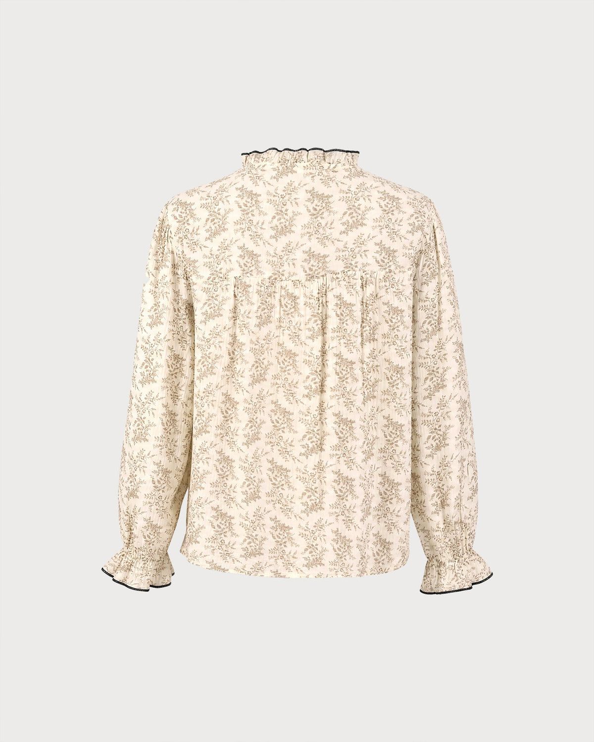 Camisa albaricoque de flores con manga poeta
