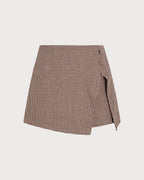 Falda pantalón marrón geométrica de línea A